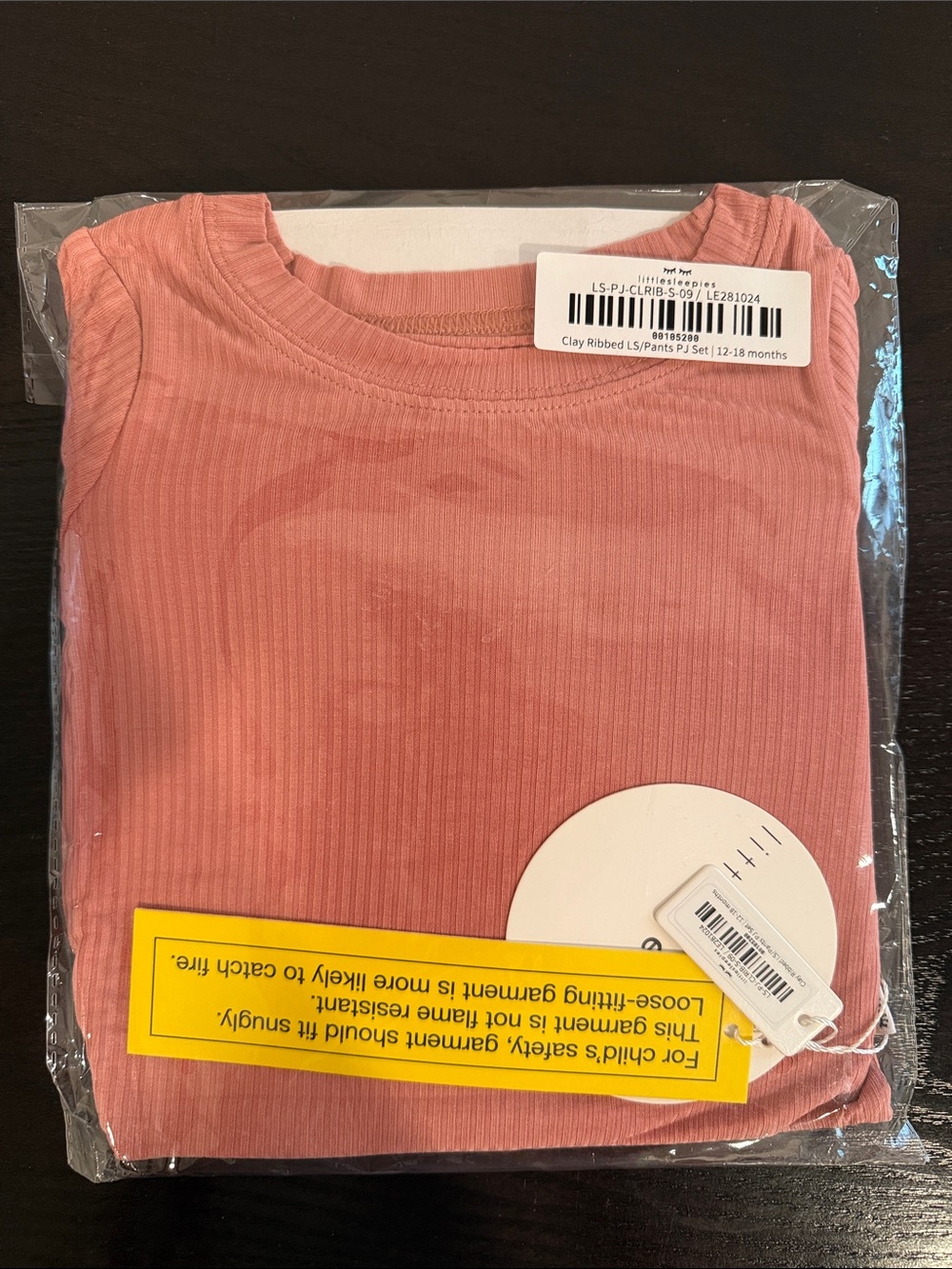 Little Sleepies Clay Ribbed Long Sleeve Pants Pajama Set